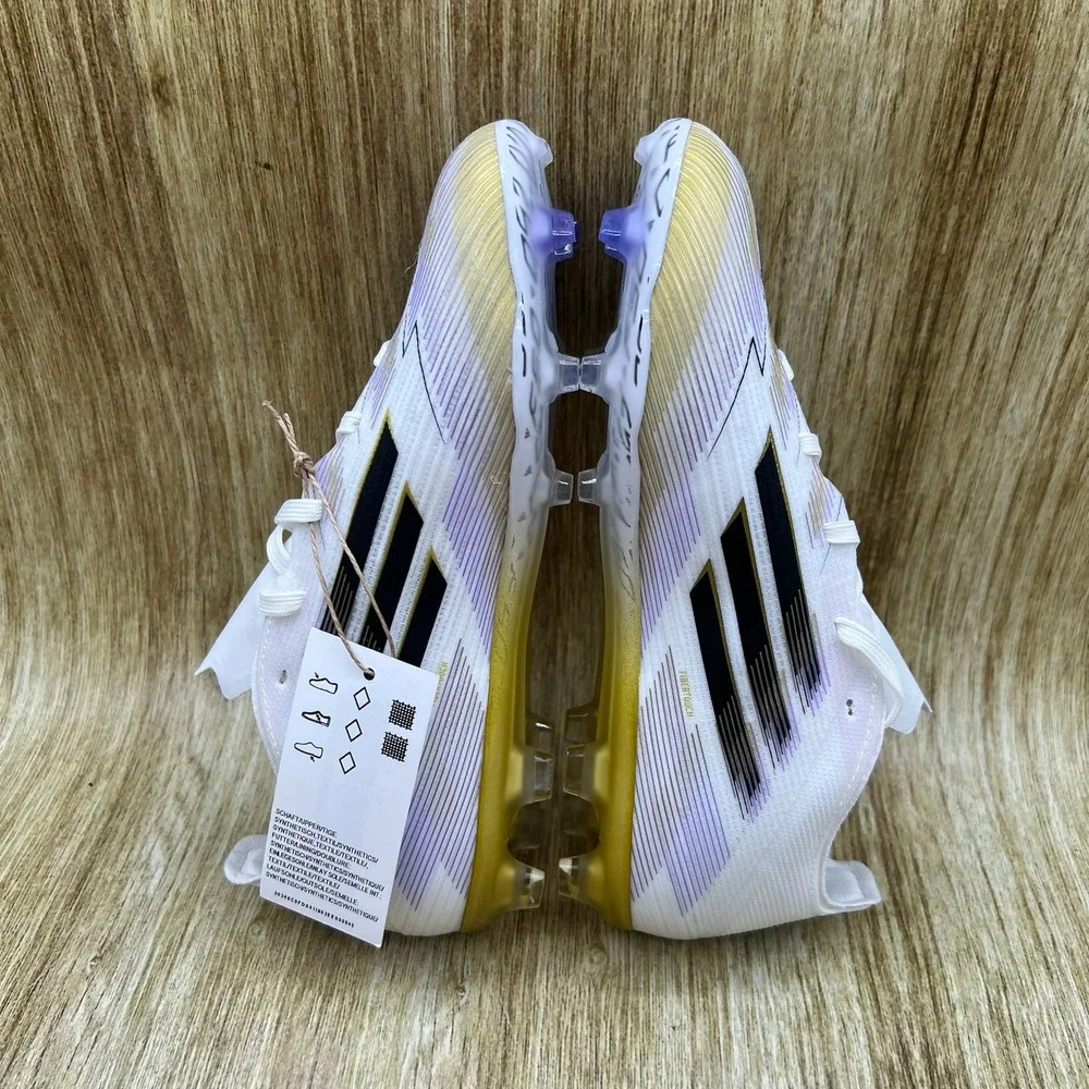 Adidas F50 Elite FG J Soccer Cleats Kid's Size 2.5 White Gold Purple JH7713 NEW